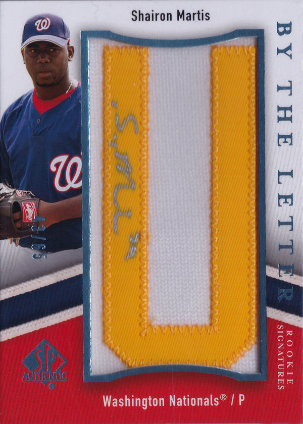 2009 SP Authentic By The Letter Rookie Signature Shairon Martis /65 Nationals/Nederland