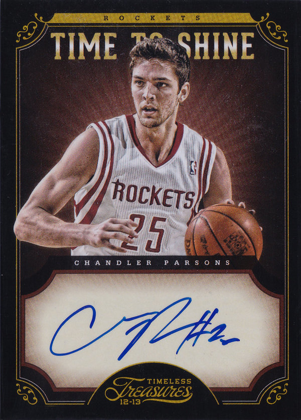 2012-13 Timeless Treasures Time to Shine Chandler Parsons AUTO /199 Rockets!