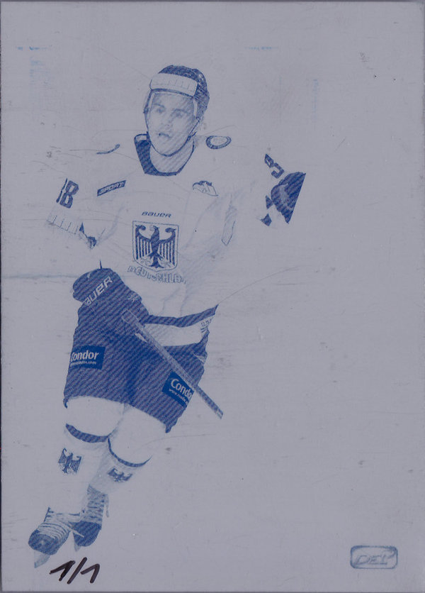 2011-12 DEL Playercards Fresh Numbers Printing Plate Martin Buchwieser 1/1 DEB