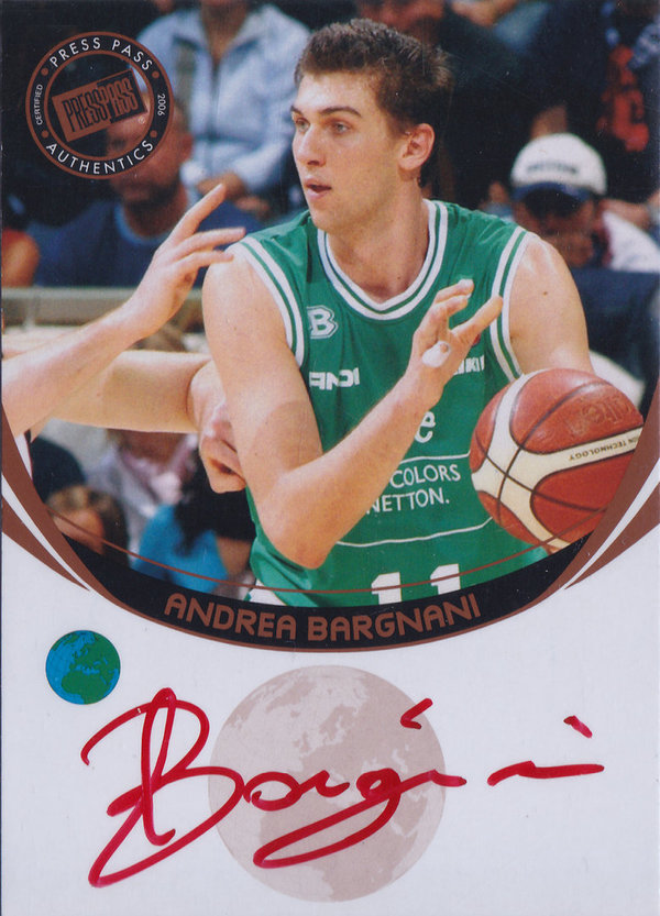 2006 Press Pass Autograph Andrea Bargnani Red Ink /116 Benetton Treviso