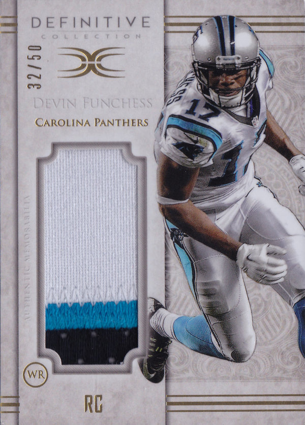2015 Topps Definitive Collection Jumbo Patch Devin Funchess /50 Rookie Panthers!