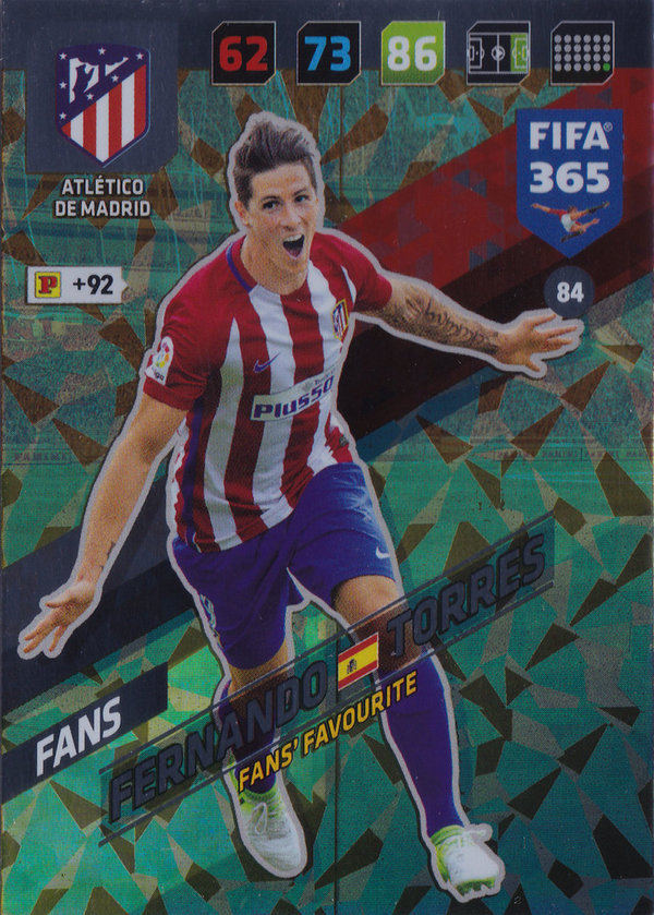 2018 Panini FIFA 365 Adrenalyn XL Fans' Favourite Fernando Torres Atletico Madrid