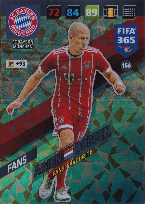 2018 Panini FIFA 365 Adrenalyn XL Fans' Favourite Arjen Robben Bayern München