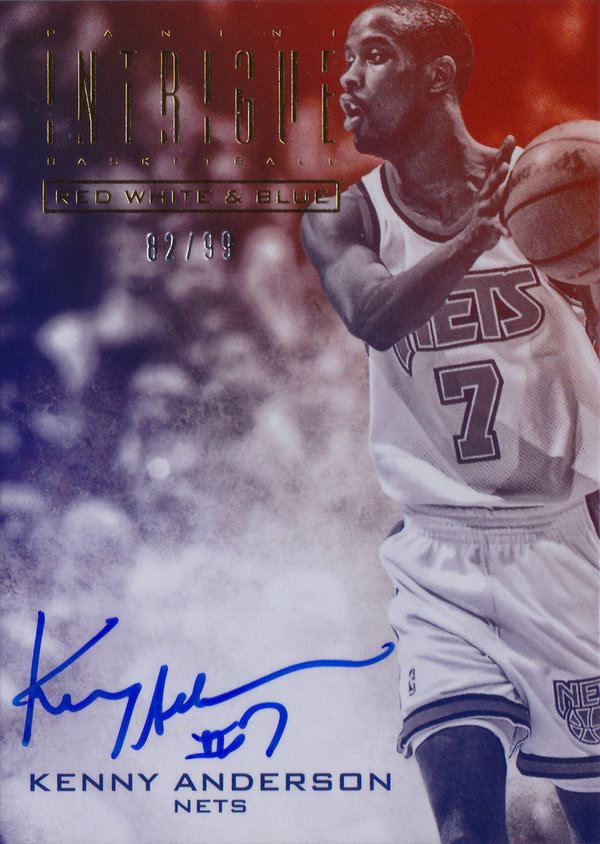2013-14 Panini Intrigue Red White and Blue Autographs #2 Kenny Anderson /99 Nets!