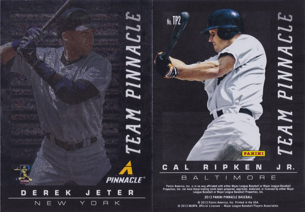 2013 Pinnacle Team Pinnacle #2B Derek Jeter/Cal Ripken Jr. Yankees/Orioles!