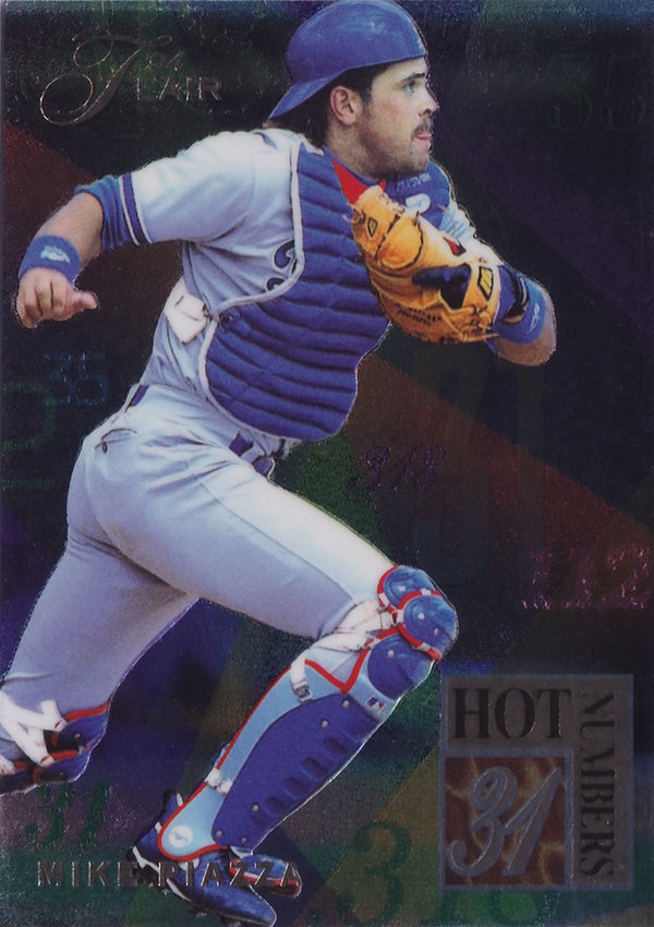 1994 Flair Hot Numbers #7 Mike Piazza Dodgers!