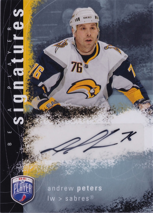 2007-08 Be A Player Signatures #SAP Andrew Peters AUTO Sabres!