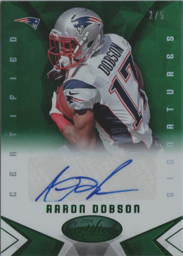 2014 Certified Mirror Green Signatures #SAD Aaron Dobson AUTO /5 Patriots!