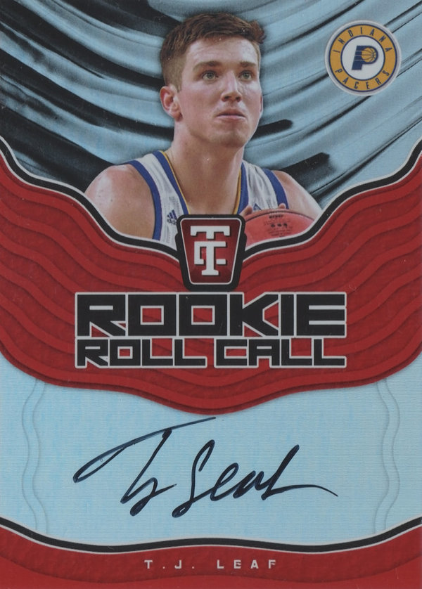 2017-18 Totally Certified Rookie Roll Call Autographs #18 T.J. Leaf AUTO Pacers!