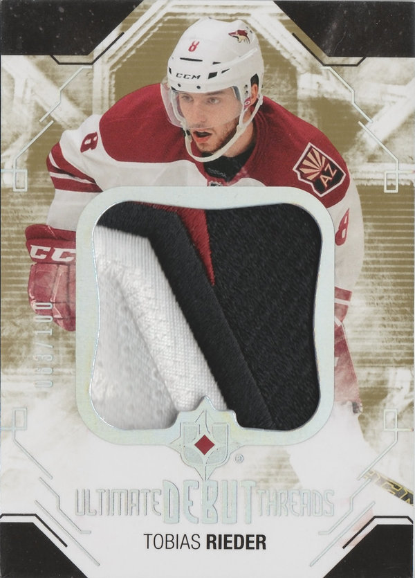 2014-15 Ultimate Collection Debut Threads Patches Tobias Rieder /100 Rookie Coyotes/DEB