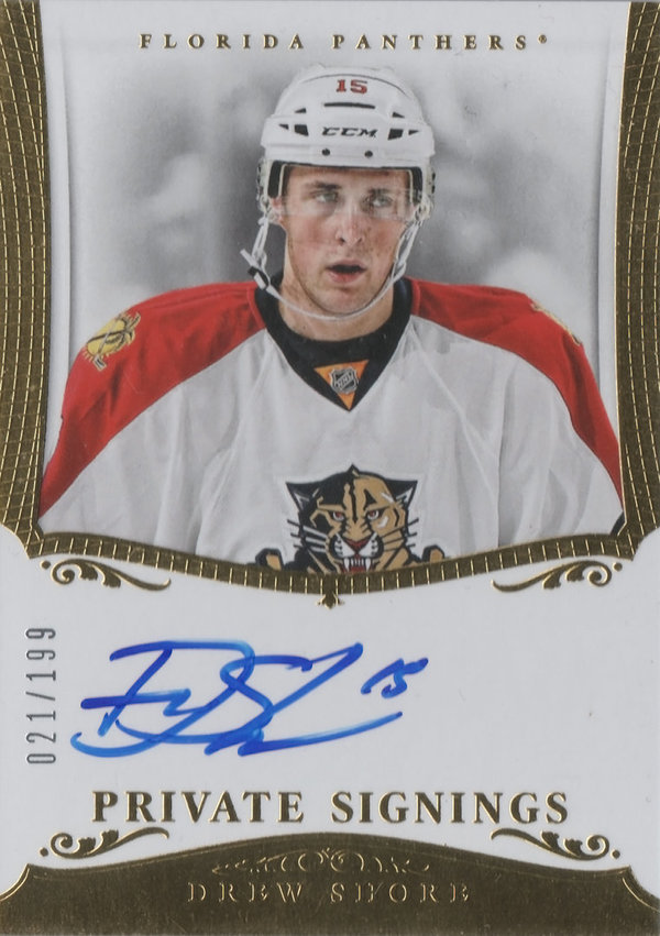 2013-14 Panini Private Signings #PSDS Drew Shore TC AUTO /199 Panthers!