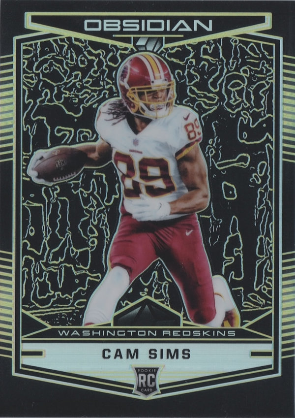 2018 Panini Obsidian Electric Etch Yellow #138 Cam Sims /10 Rookie Redskins!