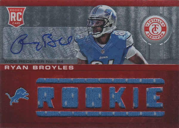 2012 Totally Certified #231 Ryan Broyles Jersey AUTO /199 RC Lions!