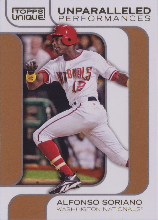 2009 Topps Unique Unparalleled Performances Bronze #UP08 Alfonso Soriano /99 Nationals!
