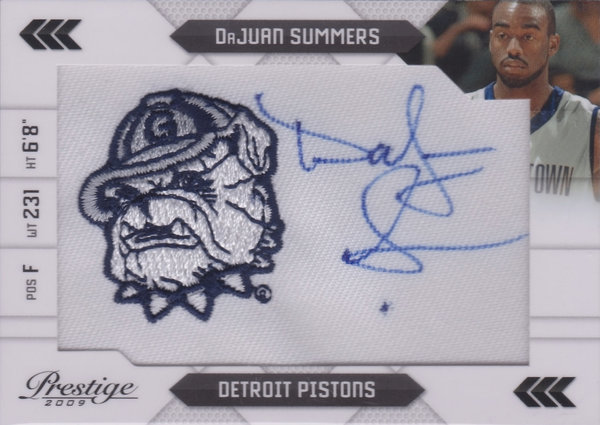 2009-10 Prestige NBA Draft Class Autographs Logos College DaJuan Summers /100 Georgetown/Pistons!