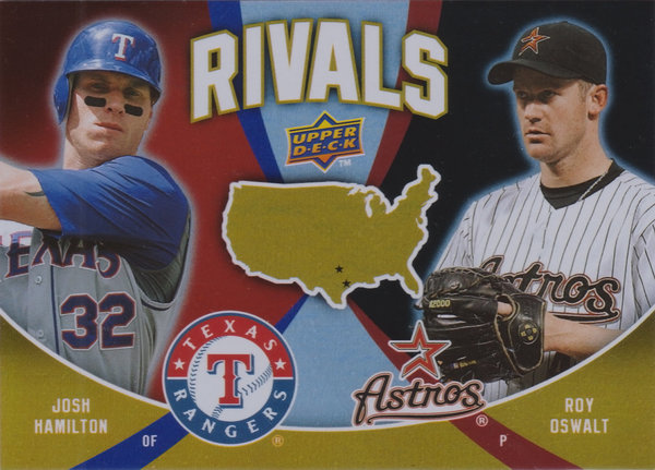 2009 Upper Deck Rivals #R20 Josh Hamilton/Roy Oswalt Rangers/Astros!