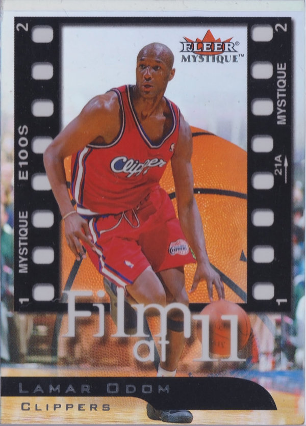 2000-01 Fleer Mystique Film at Eleven #FE7 Lamar Odom Clippers!