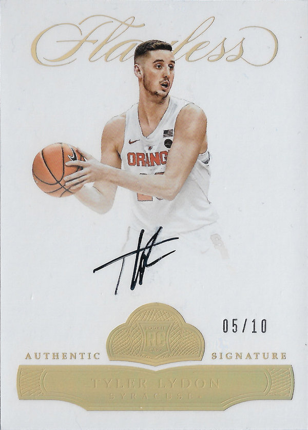 2017 Panini Flawless Collegiate Rookie Autographs Gold Tyler Lydon AUTO /10 Syracuse/Nuggets!