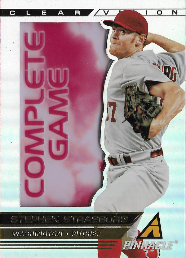 2013 Pinnacle Clear Vision Pitching Complete Game #15 Stephen Strasburg Nationals!