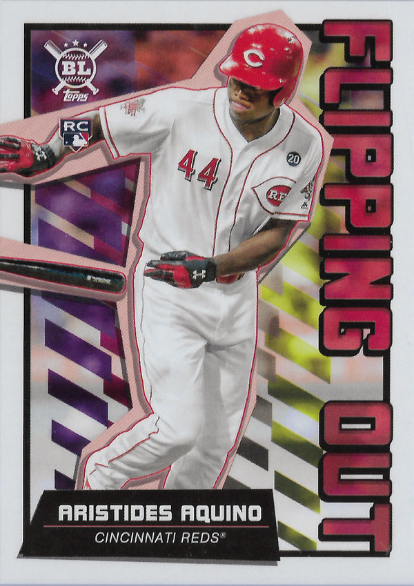 2020 Topps Big League Flipping Out #FO5 Aristides Aquino Rookie Reds!