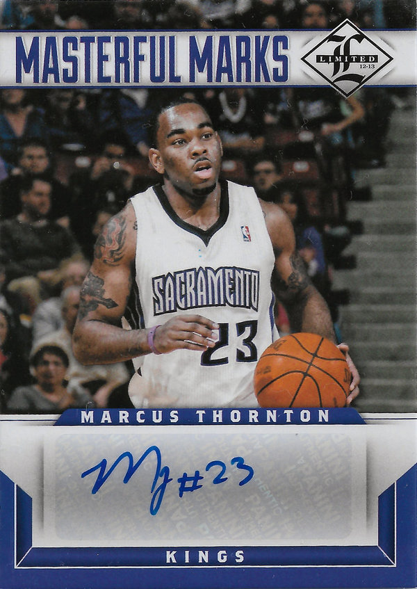 2012-13 Limited Masterful Marks Signatures #19 Marcus Thornton AUTO /199 Kings!