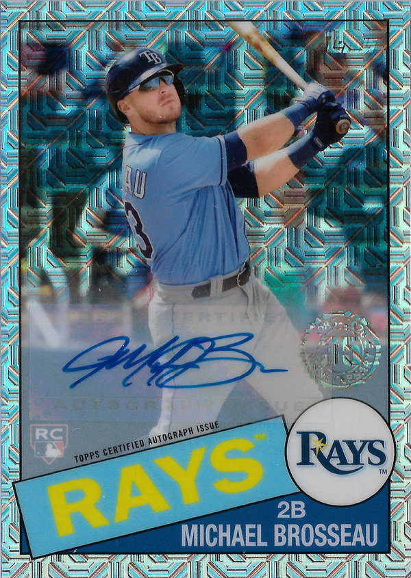 2020 Topps Update '85 Topps Silver Pack Chrome Autograph #CPC8 Michael Brosseau /149 Rookie Rays!