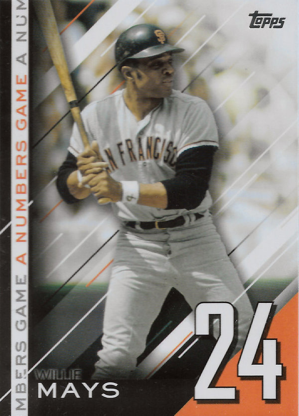 2020 Topps Update A Numbers Game #NG18 Willie Mays Giants!