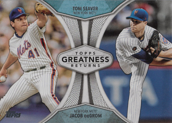 2019 Topps Greatness Returns #GR10 Jacob deGrom/Tom Seaver Mets!