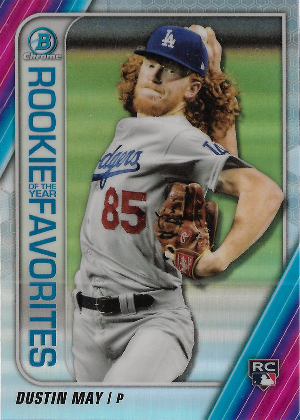 2020 Bowman Chrome Rookie of the Year Favorites #ROYFDM Dustin May Dodgers!