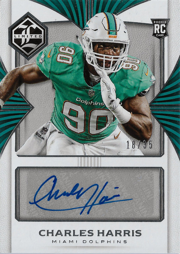 2017 Limited Silver Spotlight #147 Charles Harris AUTO RC /35 Dolphins!