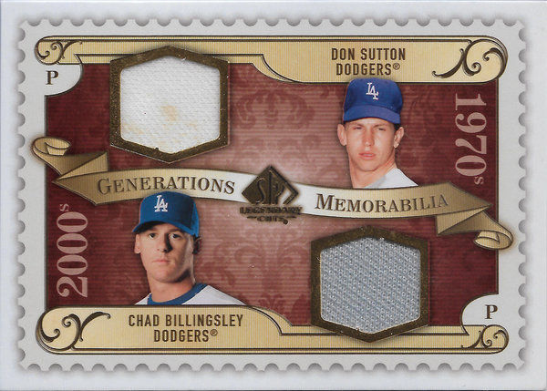 2009 SP Legendary Cuts Generations Dual Memorabilia Don Sutton/Chad Billingsley Dodgers!