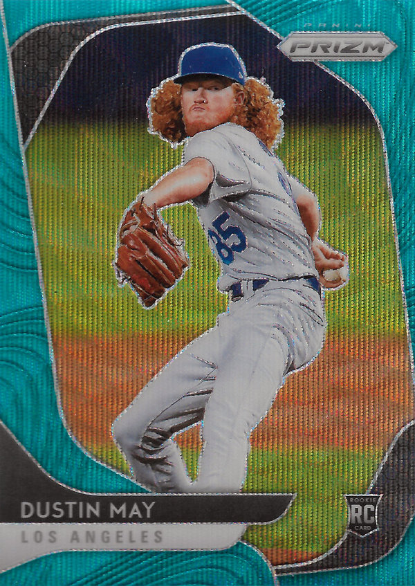 2020 Panini Prizm Prizms Teal Wave #126 Dustin May RC Dodgers!