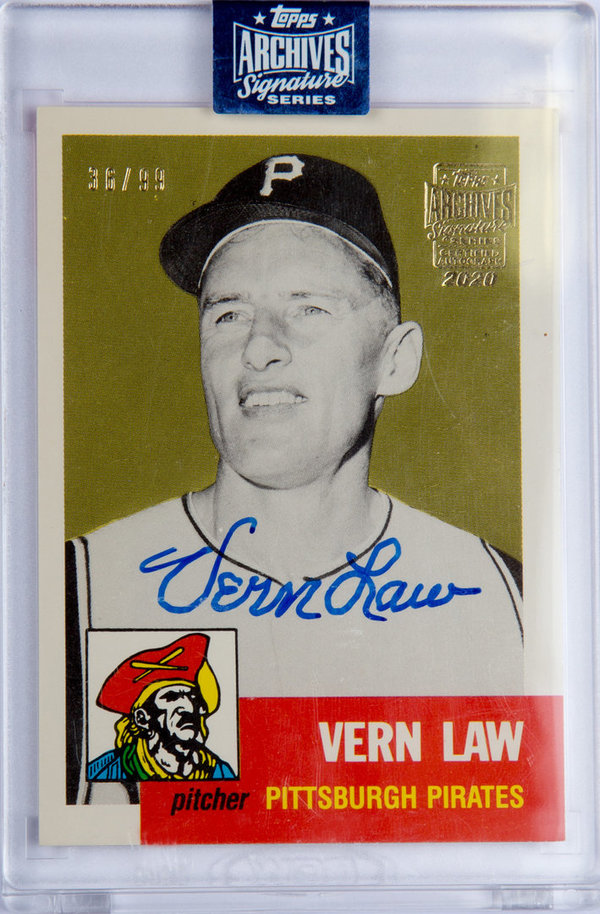 2020 Topps Archives Signature Series Retired Edition Vern Law Vern Law AUTO /99 Pirates!