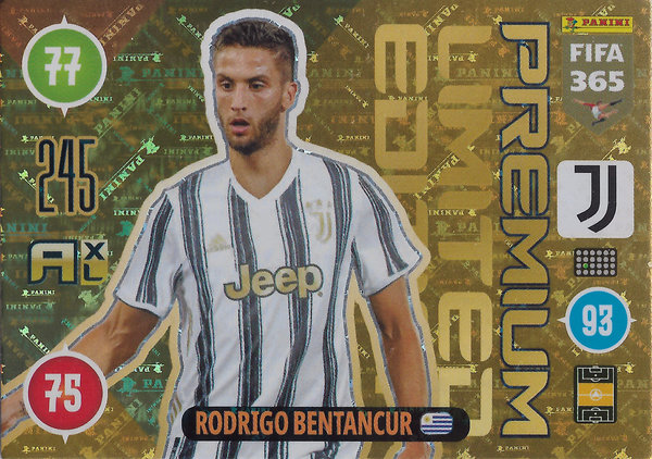 2021 Panini Adrenalyn XL FIFA 365 Premium Limited Edition Rodrigo Bentancur Juventus Turin