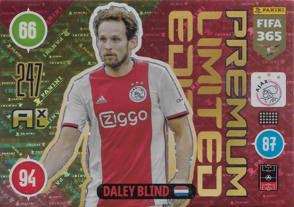 2021 Panini Adrenalyn XL FIFA 365 Premium Limited Edition Daley Blind Ajax Amsterdam