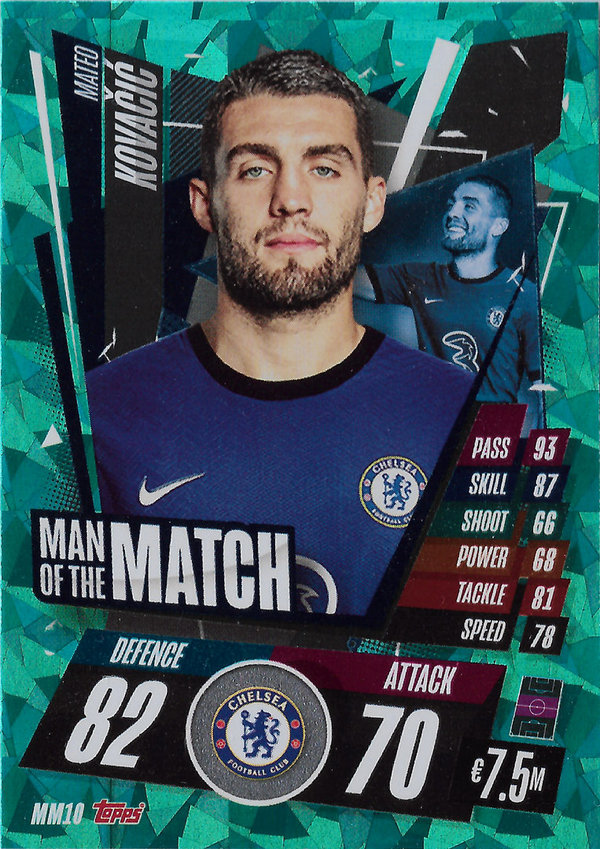 2020-21 Topps Match Attax Champions League Man of the Match Mateo Kovacic Chelsea FC