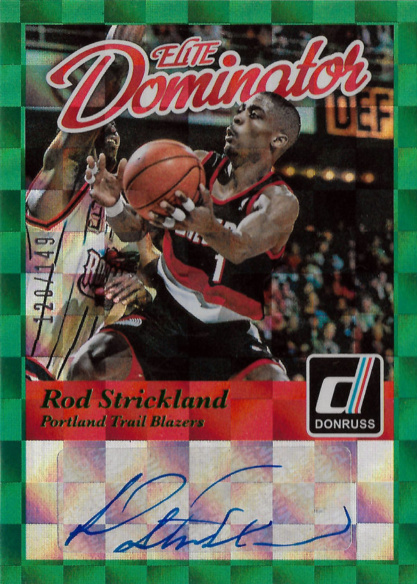 2014-15 Donruss Elite Dominators Signatures #14 Rod Strickland AUTO /149 Trail Blazers!