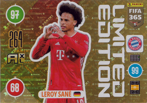 2021 Panini Adrenalyn XL FIFA 365 Update Limited Edition Leroy Sané Bayern München/DFB