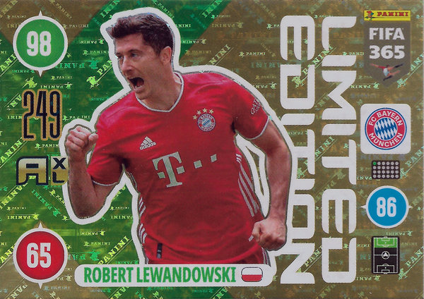 2021 Panini Adrenalyn XL FIFA 365 Limited Edition Robert Lewandowski Bayern München