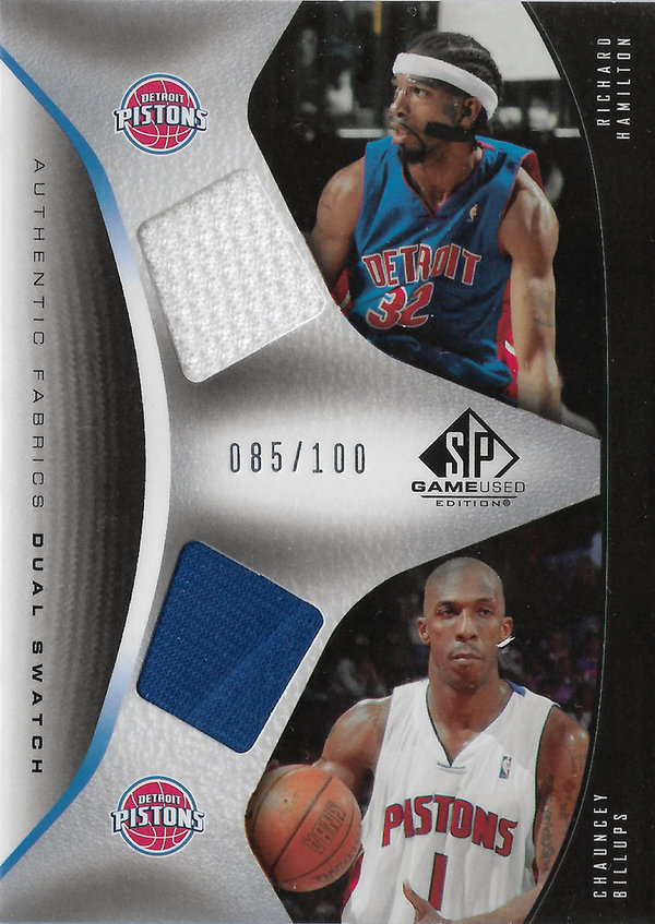 2006-07 SP Game Used Authentic Fabrics Dual Richard Hamilton/Chauncey Billups /100 Pistons!