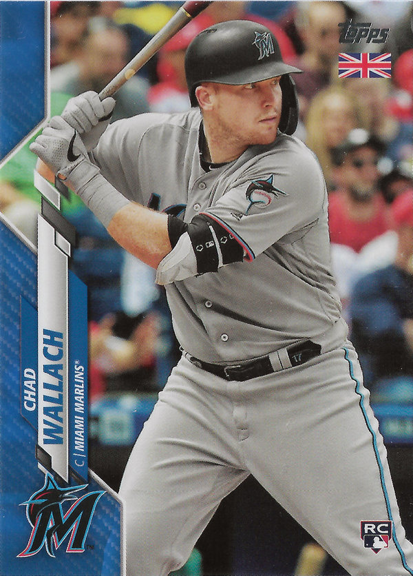 2020 Topps UK Blue #12 Chad Wallach RC /75 Marlins!