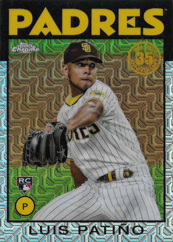 2021 Topps '86 Topps Silver Pack Chrome #86BC24 Luis Patino Rookie Padres!