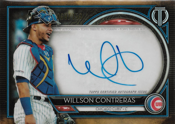 2020 Topps Tribute Autographs Blue #TAWC Willson Contreras AUTO /150 Cubs!