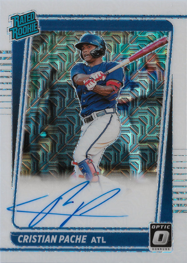 2021 Donruss Optic Rated Rookies Signatures White Mojo Cristian Pache AUTO /99 Braves!