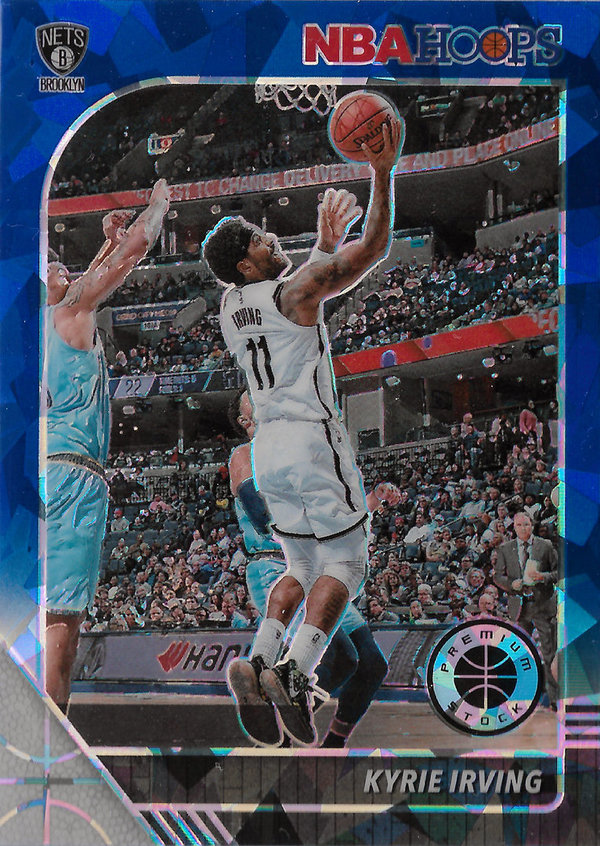 2019-20 Hoops Premium Stock Prizms Blue Cracked Ice #11 Kyrie Irving Nets!