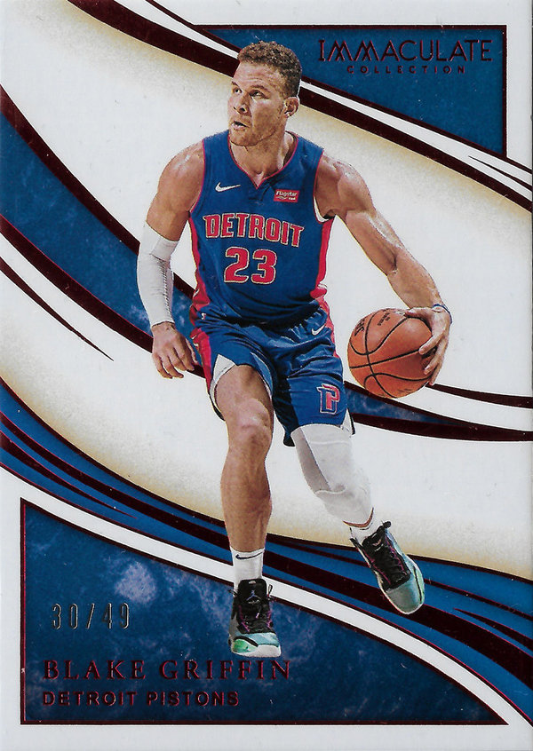 2019-20 Immaculate Collection Red #71 Blake Griffin /49 Pistons!