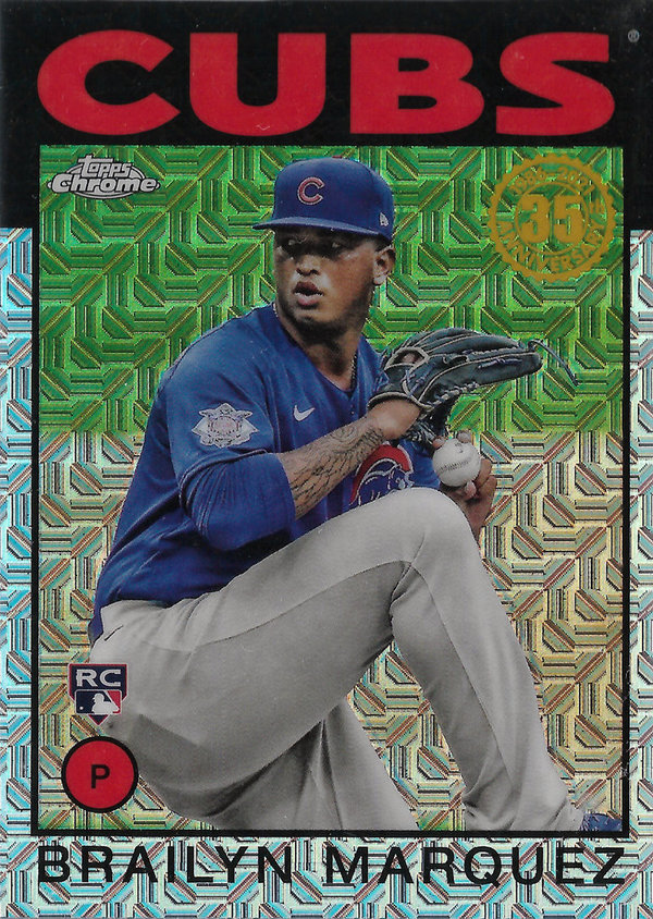 2021 Topps '86 Topps Silver Pack Chrome Series 2 #86TC91 Brailyn Marquez Rookie Cubs!