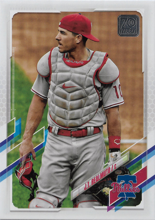 2021 Topps Base Set Photo Variations #611 J.T. Realmuto/wearing gear SP Phillies!