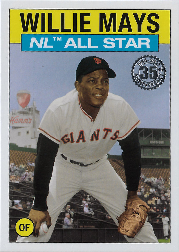 2021 Topps '86 Topps All Star #86AS6 Willie Mays Giants!