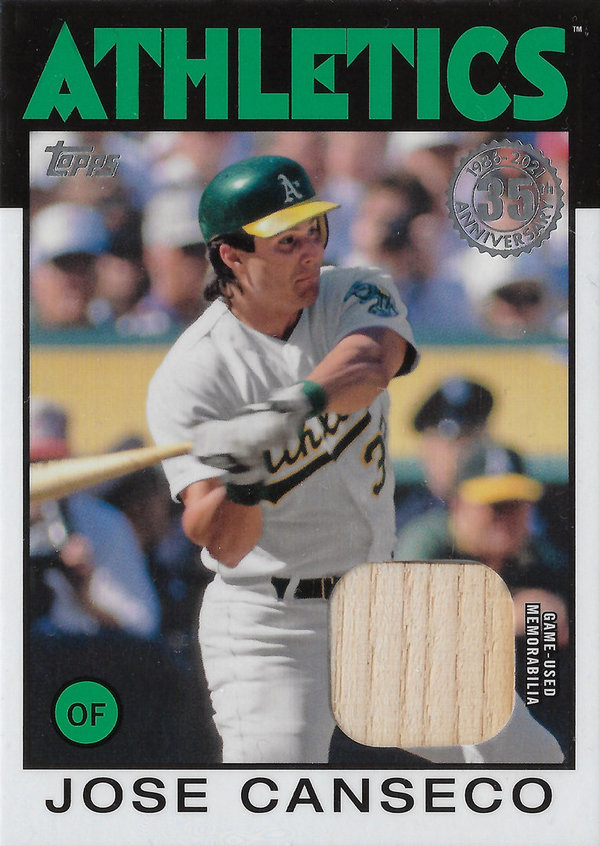 2021 Topps '86 Topps Relics Jose Canseco Bat Athletics!